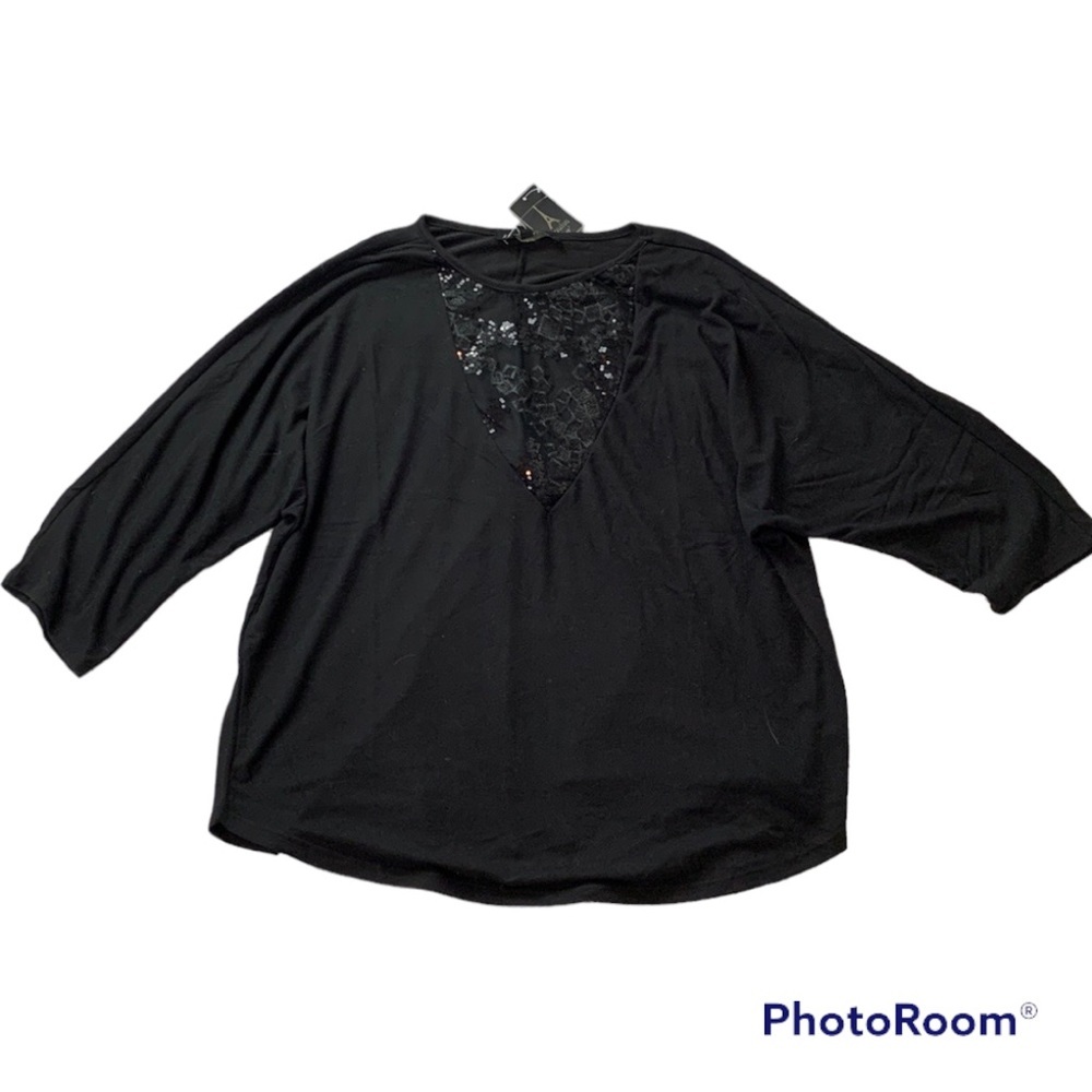 NWT Black Sequin blouse